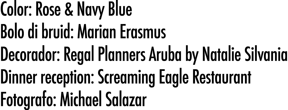 Color: Rose & Navy Blue Bolo di bruid: Marian Erasmus Decorador: Regal Planners Aruba by Natalie Silvania Dinner rece   