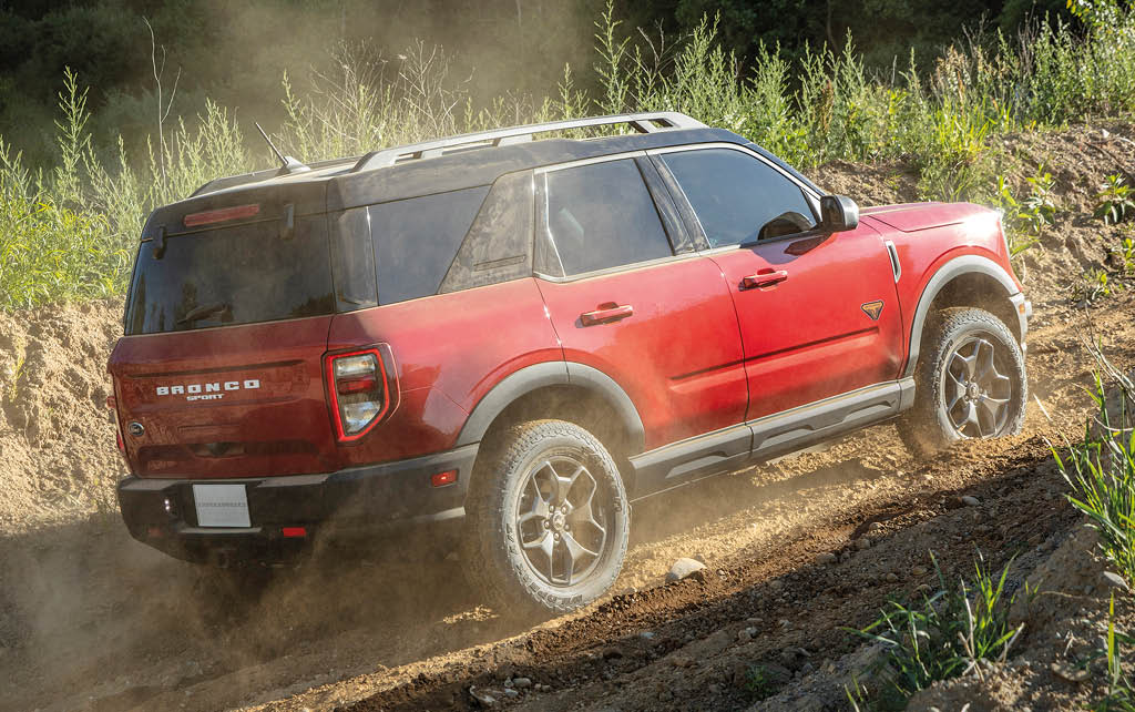 Bronco Sport owners can opt for the Badlands series for the ultimate in off-road performance  (Pre-production model pictured ) 