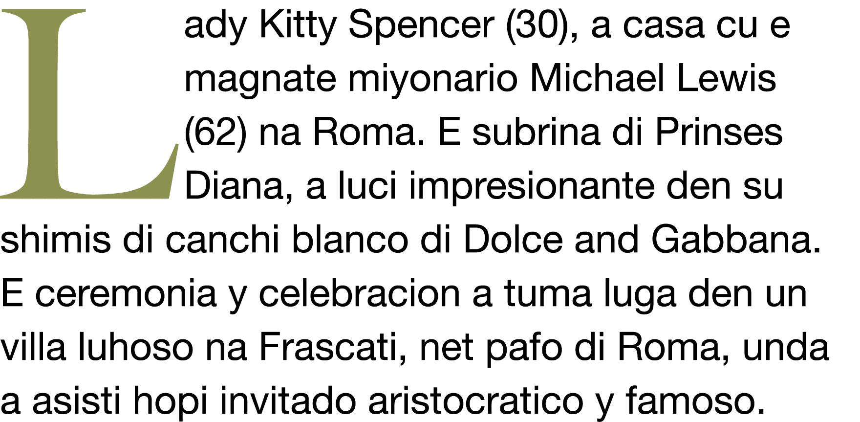 Lady Kitty Spencer (30), a casa cu e magnate miyonario Michael Lewis (62) na Roma  E subrina di Prinses Diana, a luci   