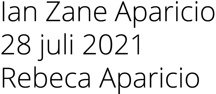 Ian Zane Aparicio 28 juli 2021 Rebeca Aparicio