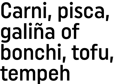 Carni, pisca, galiña of bonchi, tofu, tempeh