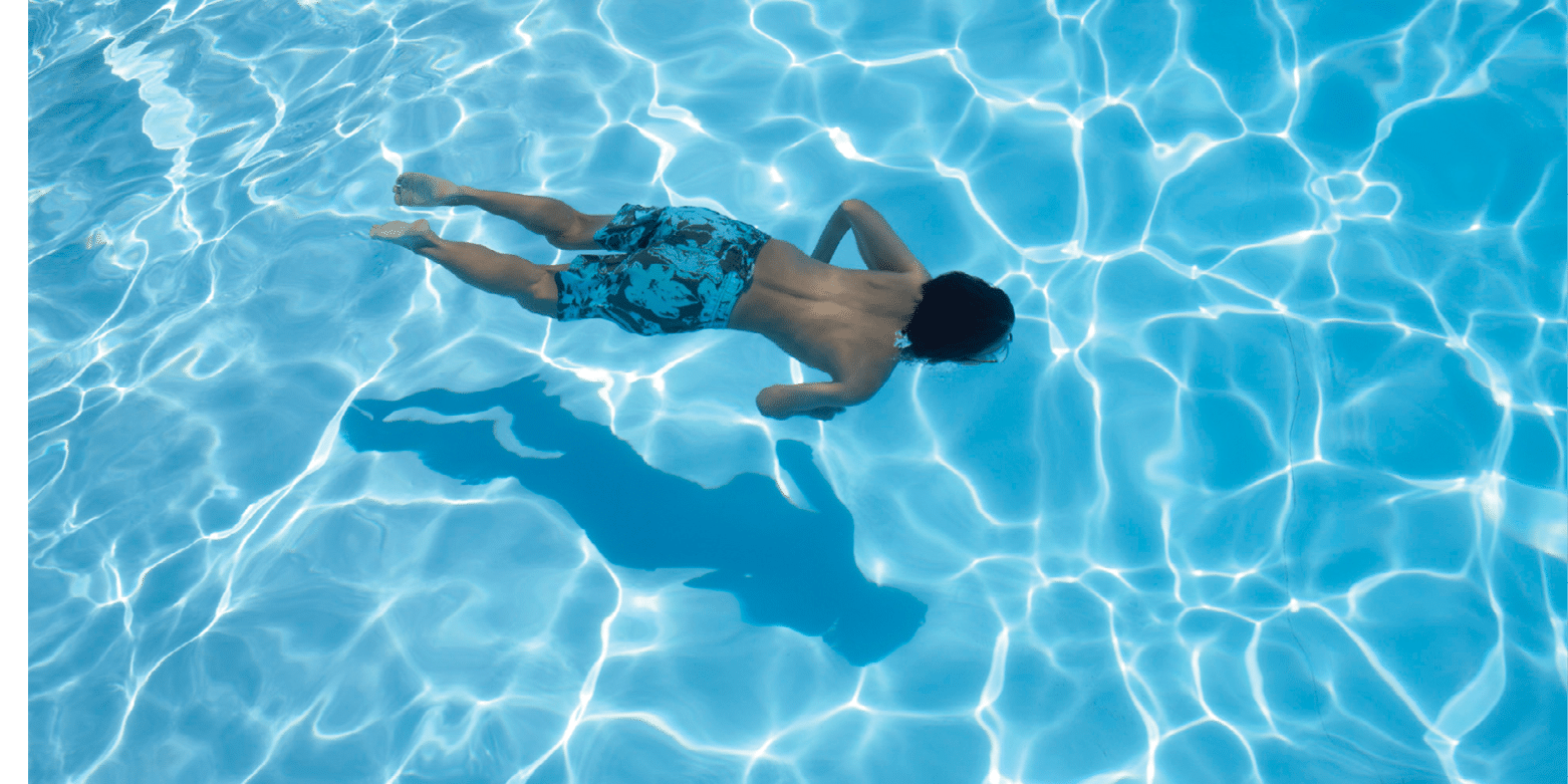 Child swimming underwater