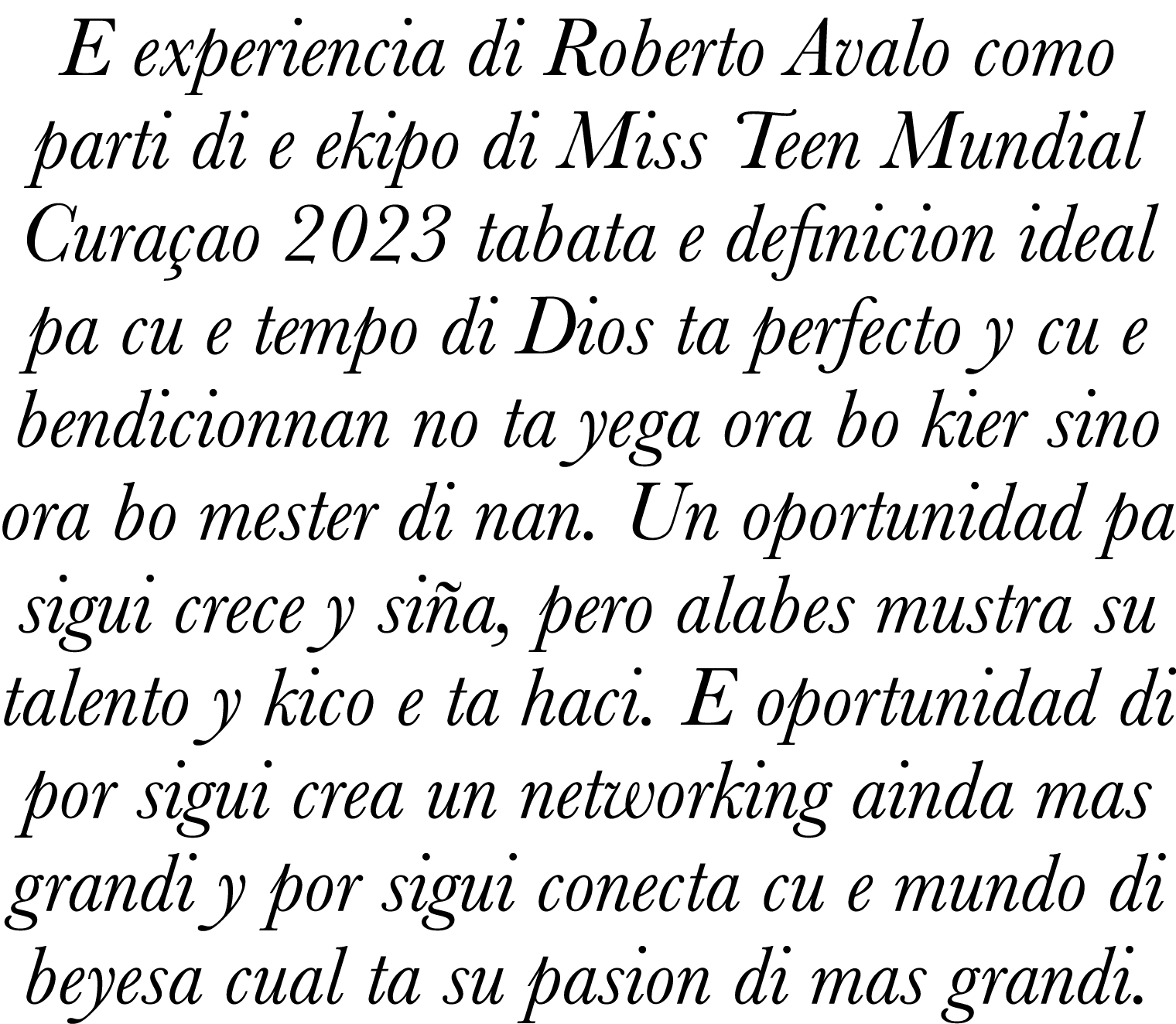 E experiencia di Roberto Avalo como parti di e ekipo di Miss Teen Mundial Cura ao 2023 tabata e definicion ideal pa c...
