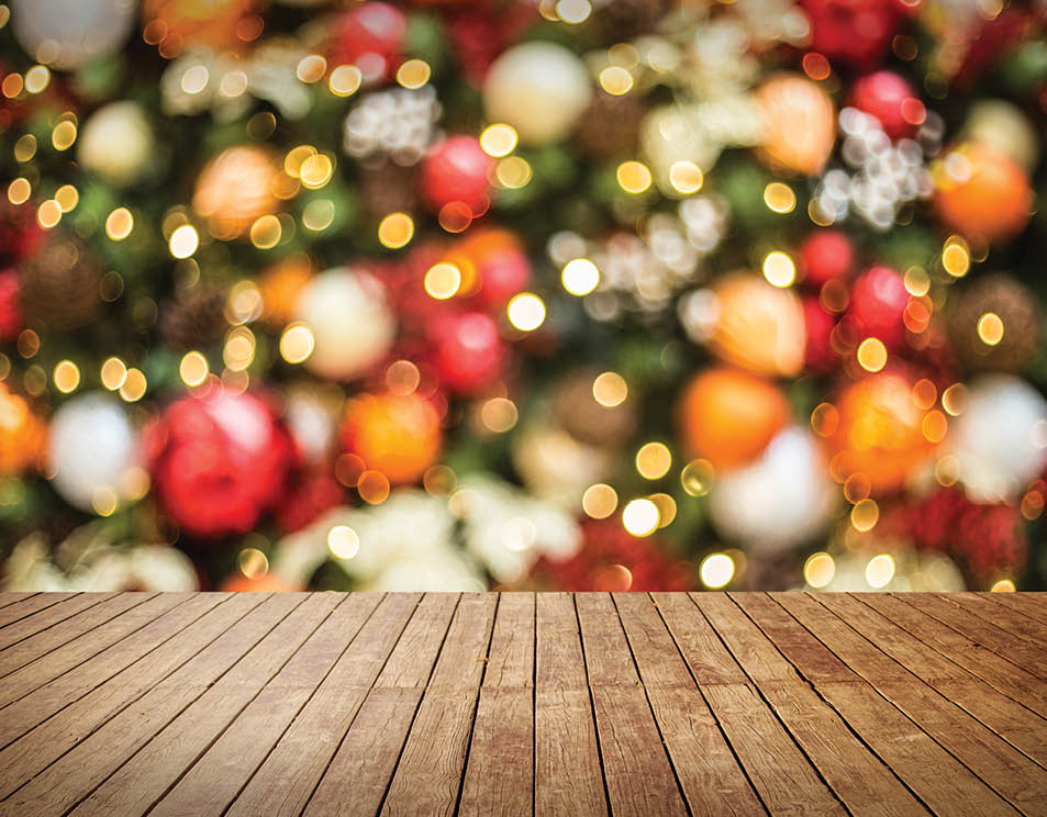 Christmas tree and light background