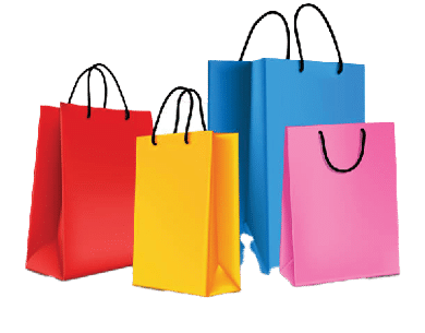 Set of Colorful Empty Shopping Bags Isolated in White Background  Vector Illustration