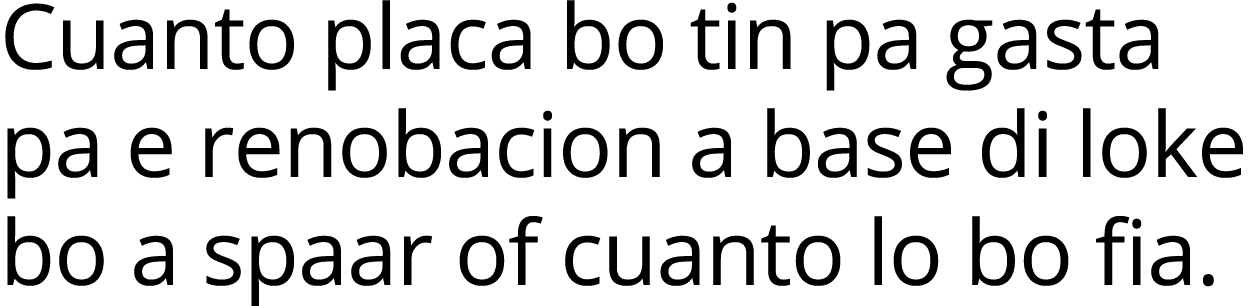 Cuanto placa bo tin pa gasta pa e renobacion a base di loke bo a spaar of cuanto lo bo fia 