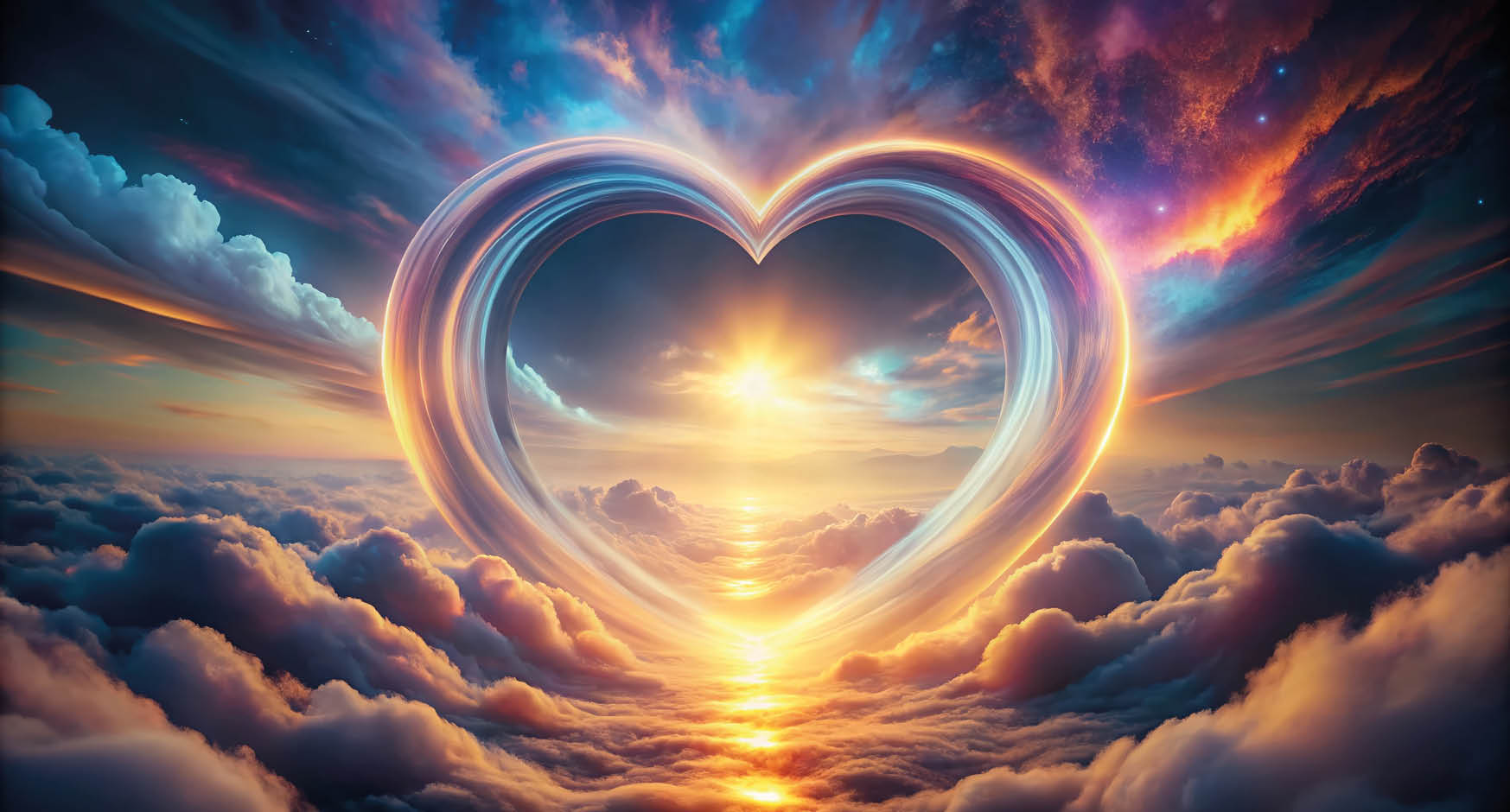 Ethereal Heart Portal: Misty Reflection of Love and Life