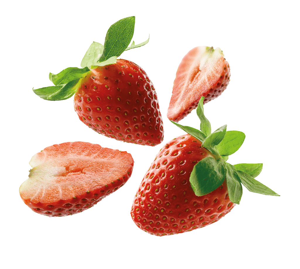 Strawberry berry levitating on a white background.