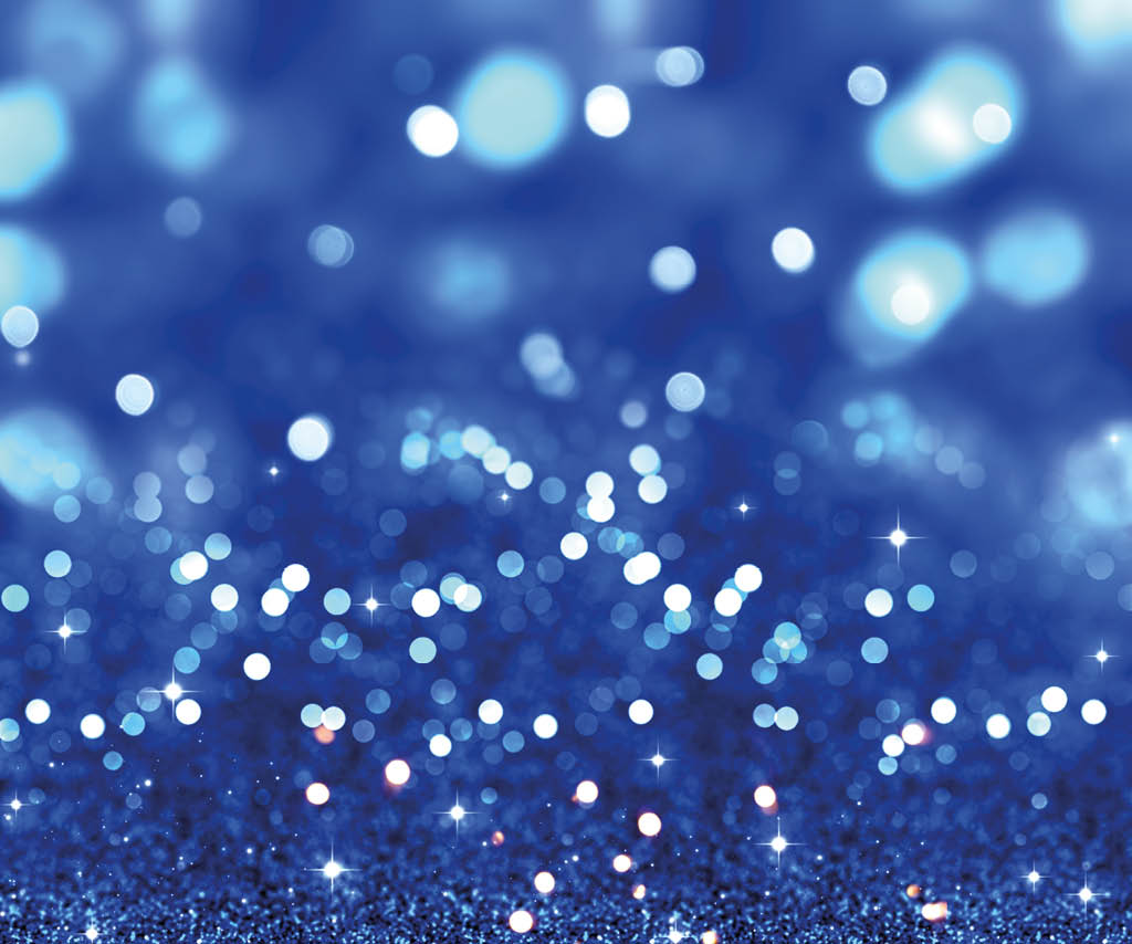 Christmas glitter background with stars and bokeh lights